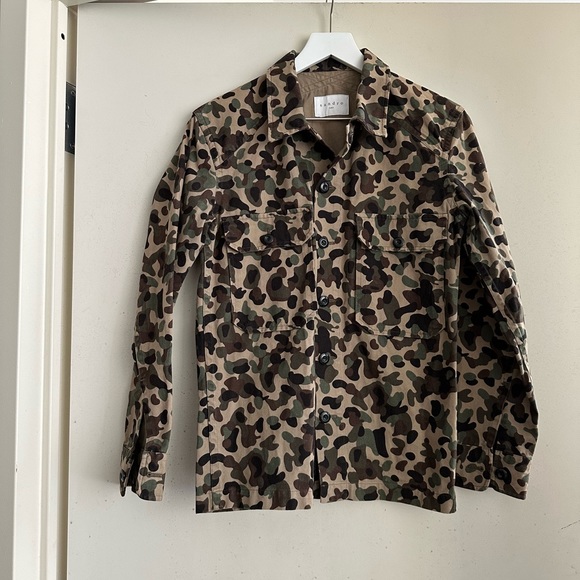Sandro Camo Button Down Shirt Jacket - Picture 3 of 4